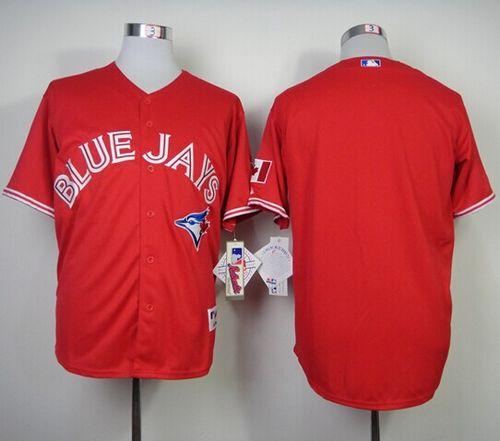 Blue Jays Blank Red Canada Day Stitched MLB Jersey - Click Image to Close